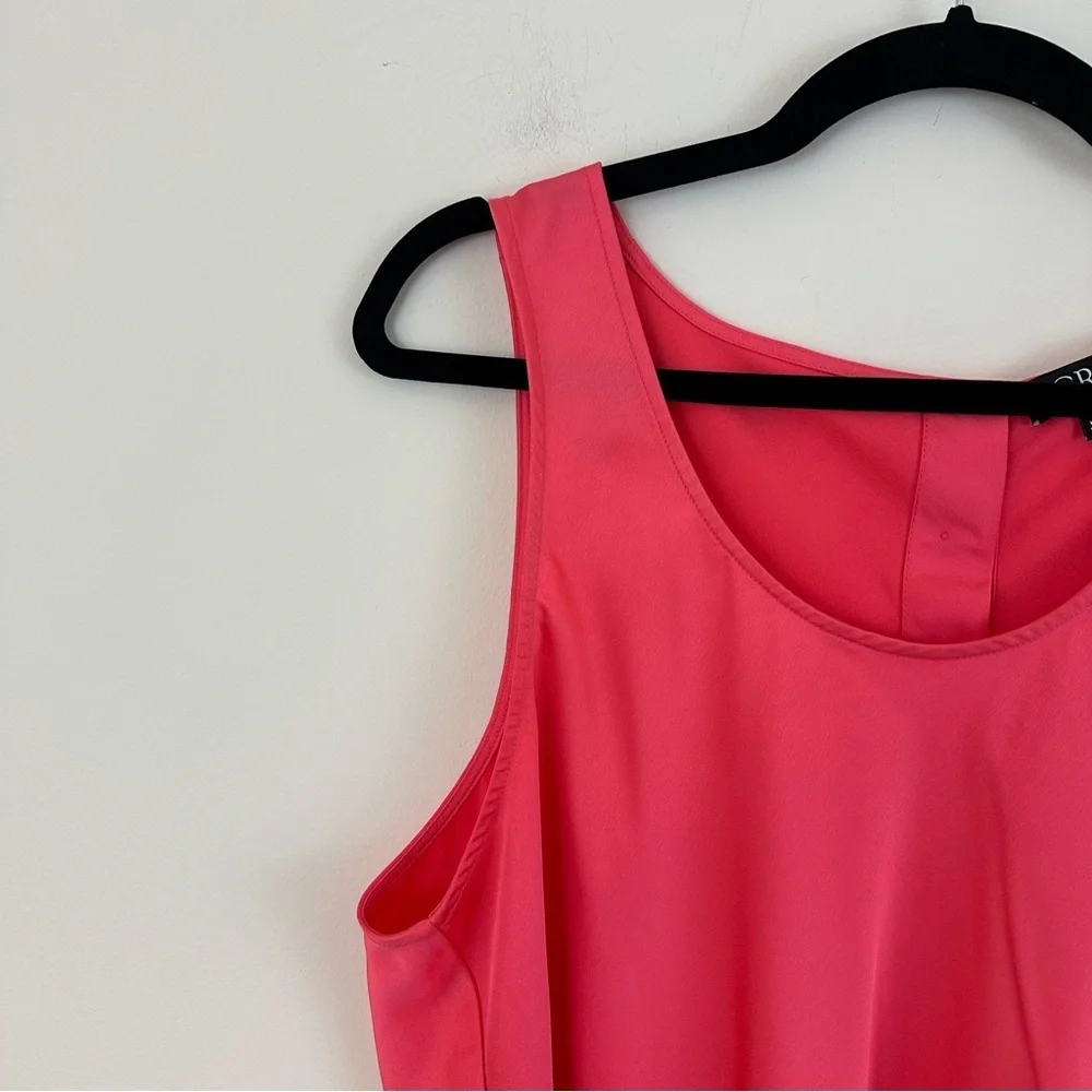 J.Crew Sleeveless Shell Top Sleeveless in Everyday Crepe, Brilliant Papaya Large